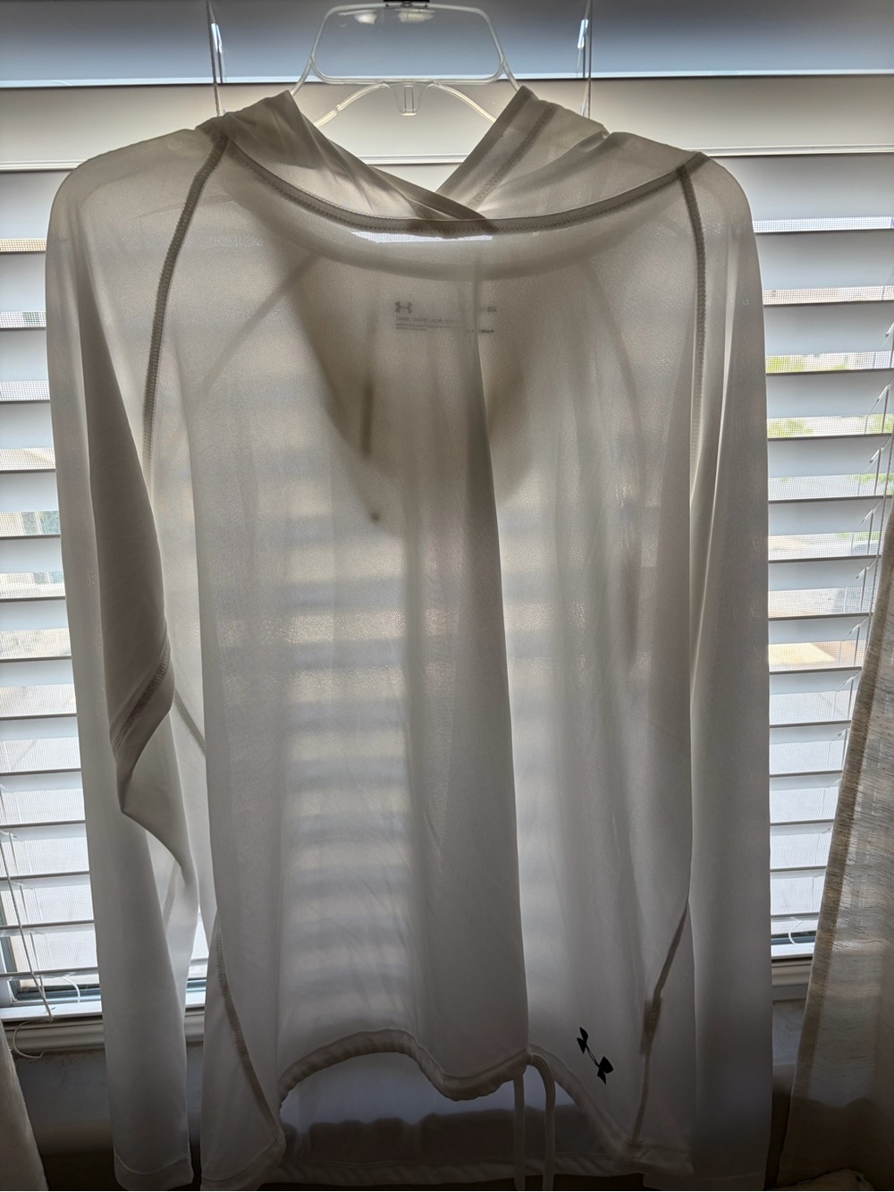 Under Armour White Sheer HeatGear Pullover Hoodie